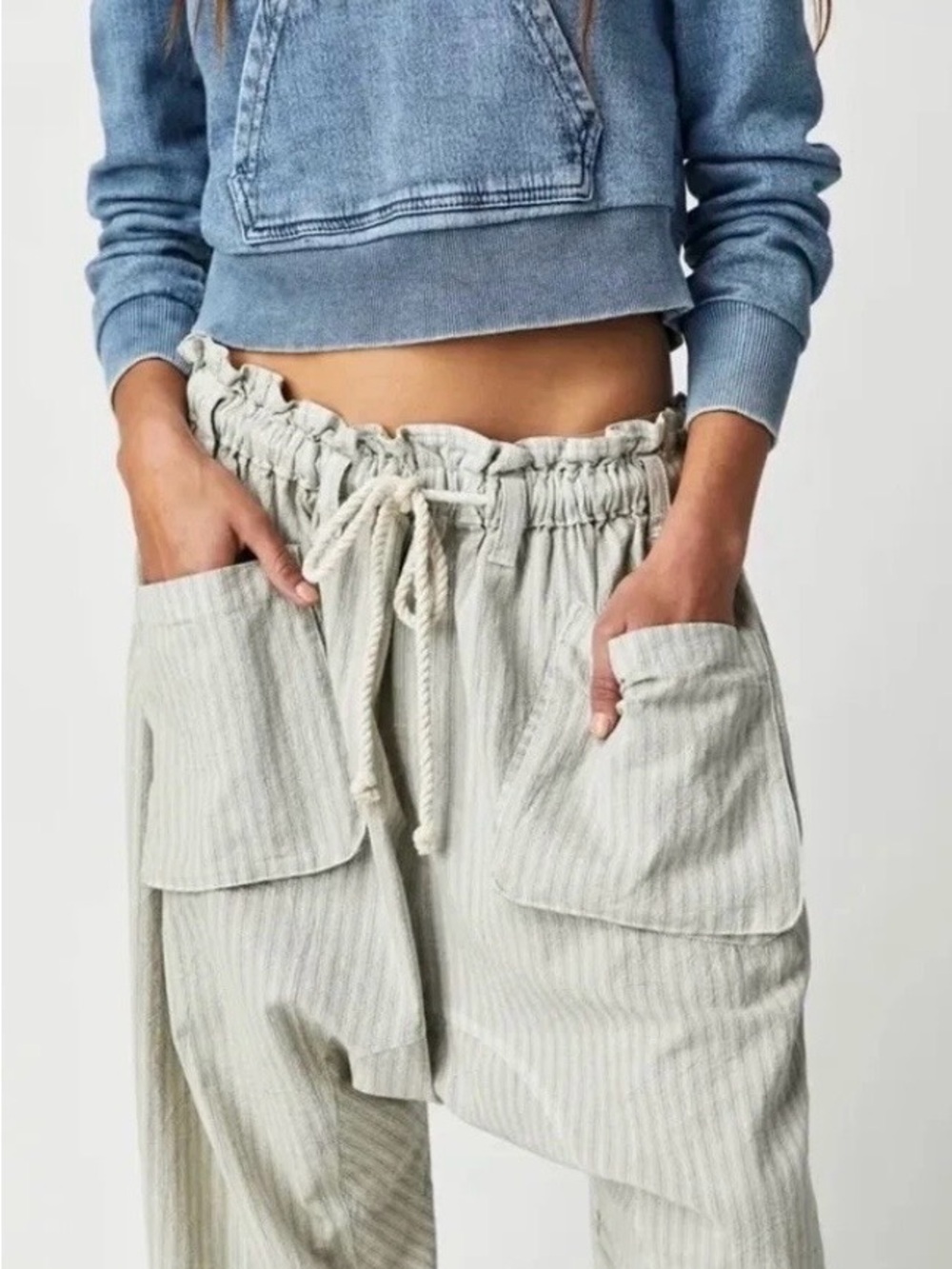 Free People Runyon Cropped Harem Pants NWOT